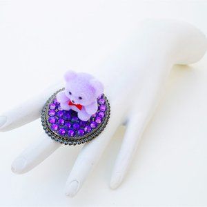 Gasoline Glamour Purple Bear Ring